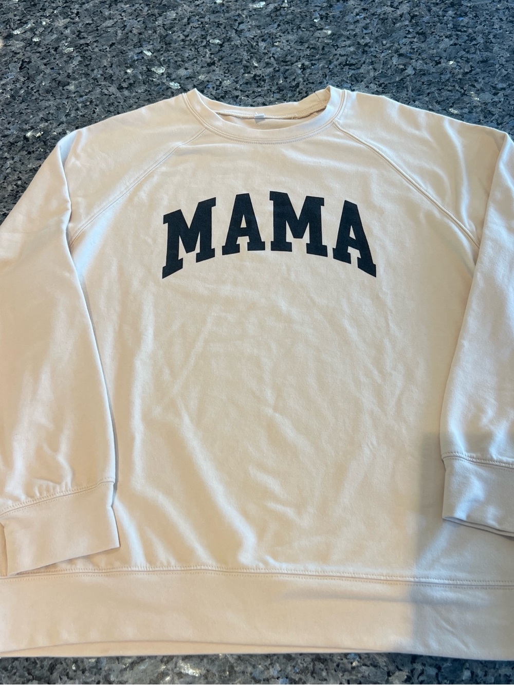 MAMA Crewneck Sweatshirt in Cream with Black Logo